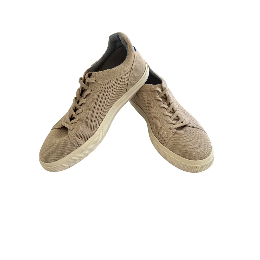 Rothy's RS01 Knit Sneakers Men's 11 Beige Tan Lace Up Sustainable Casual Shoes